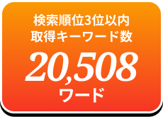 検索順位3位以内取得キーワード数20,508ワード