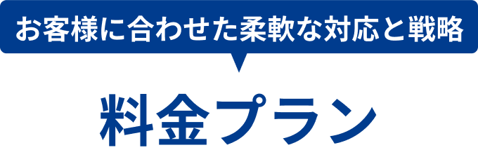 お客様に合わせた柔軟な対応と戦略 料金プラン